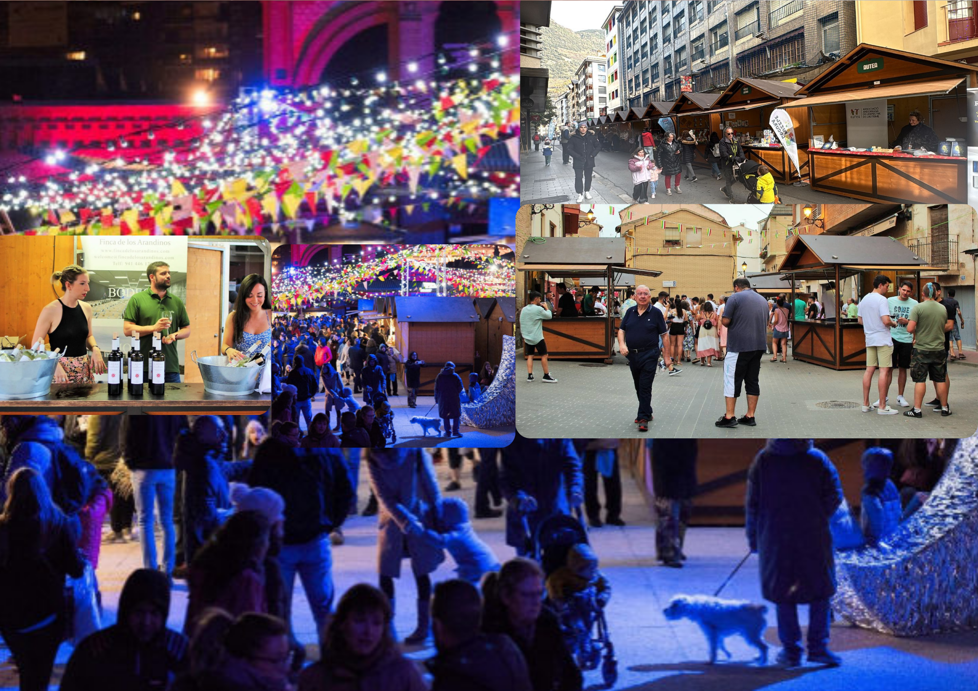 Collage de eventos realizados con casetas de madera Pliégalo